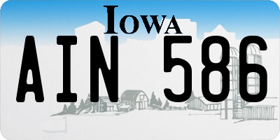 IA license plate AIN586