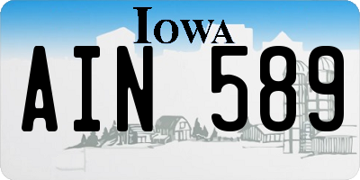 IA license plate AIN589