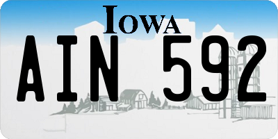 IA license plate AIN592