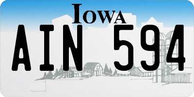 IA license plate AIN594