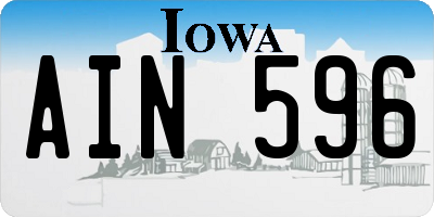 IA license plate AIN596
