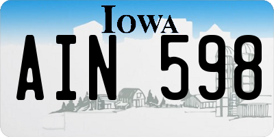 IA license plate AIN598
