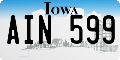 IA license plate AIN599