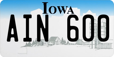 IA license plate AIN600