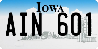 IA license plate AIN601