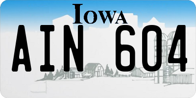 IA license plate AIN604