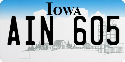 IA license plate AIN605