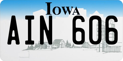 IA license plate AIN606