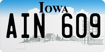 IA license plate AIN609