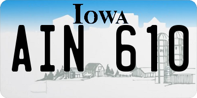 IA license plate AIN610