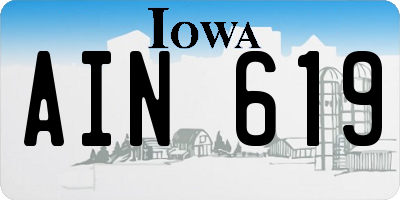 IA license plate AIN619