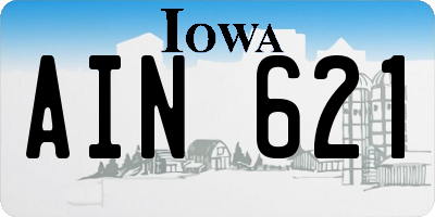 IA license plate AIN621