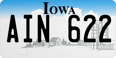 IA license plate AIN622