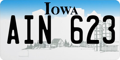 IA license plate AIN623