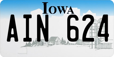 IA license plate AIN624