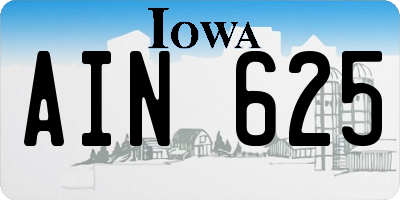 IA license plate AIN625