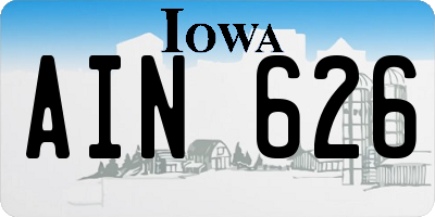 IA license plate AIN626