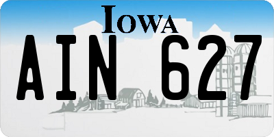 IA license plate AIN627