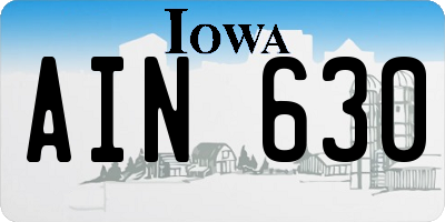 IA license plate AIN630
