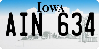 IA license plate AIN634