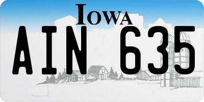 IA license plate AIN635