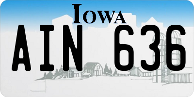 IA license plate AIN636