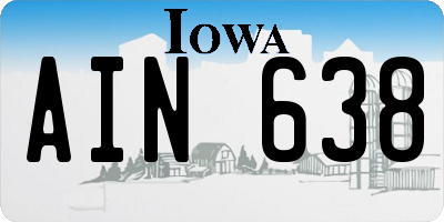 IA license plate AIN638