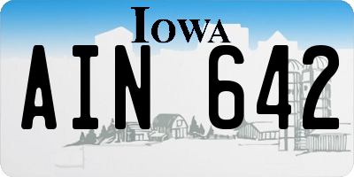 IA license plate AIN642