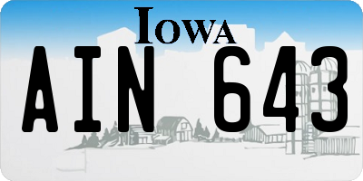 IA license plate AIN643