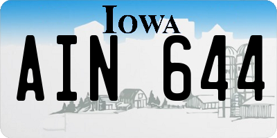 IA license plate AIN644