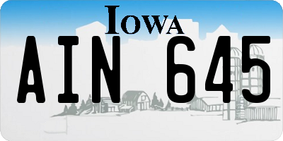 IA license plate AIN645