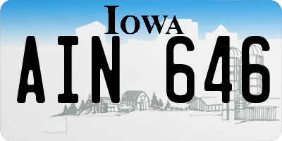 IA license plate AIN646