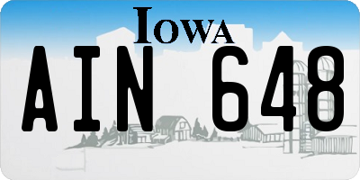 IA license plate AIN648