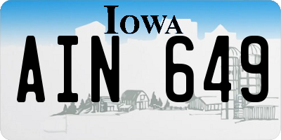 IA license plate AIN649