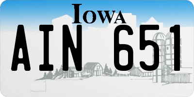 IA license plate AIN651