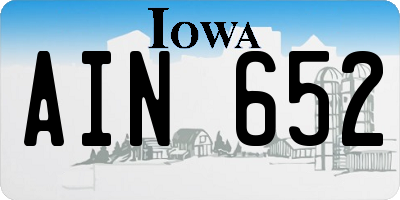 IA license plate AIN652