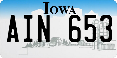 IA license plate AIN653