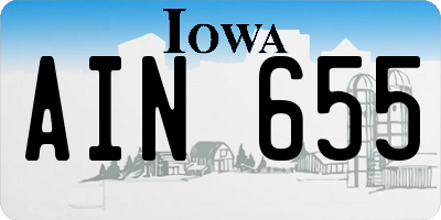 IA license plate AIN655