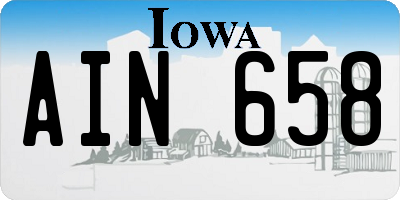 IA license plate AIN658