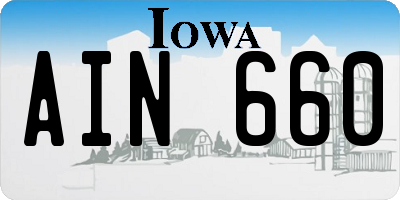 IA license plate AIN660