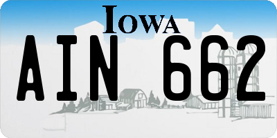 IA license plate AIN662