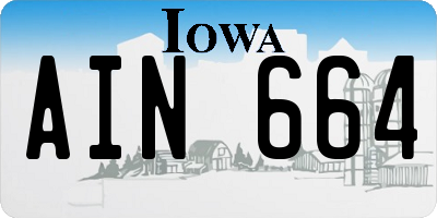 IA license plate AIN664