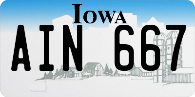 IA license plate AIN667