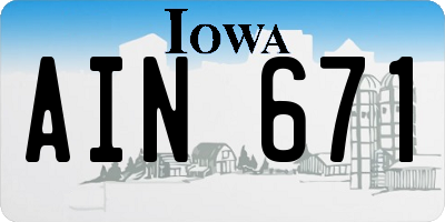 IA license plate AIN671