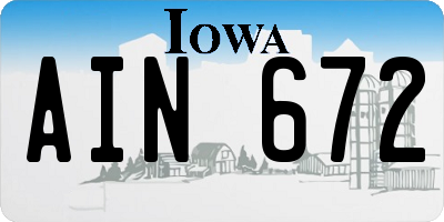 IA license plate AIN672