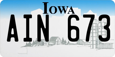 IA license plate AIN673
