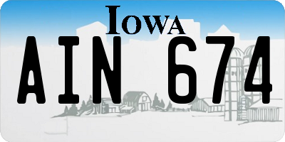 IA license plate AIN674