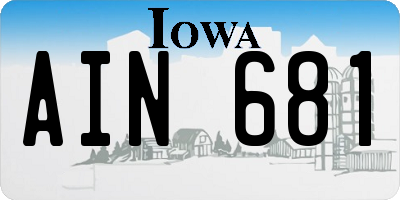 IA license plate AIN681