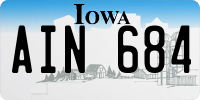 IA license plate AIN684