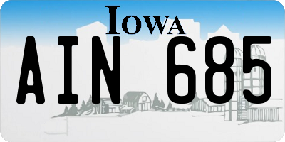 IA license plate AIN685